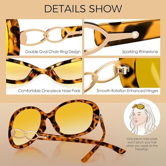 Sunglasses Womens Polarized Trendy Oversized Sun Glasses Fashion Ladies Shades main image 4